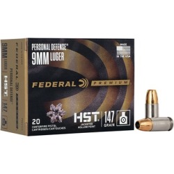 Federal Premium Personal Defense Ammo 9mm Luger 147gr Hst - 9mm Luger 147gr Hst Jhp 20/Box