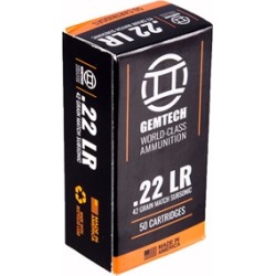 Gemtech Subsonic Ammo 22lr 42gr Lead Round Nose - 22 Long Rifle 42gr Subsonic Lead Round Nose 50/Box