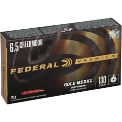 Federal Gold Medal Berger Ammo 6.5 Creedmoor 130gr Berger Hybrid Otm - 6.5 Creedmoor 130gr Hybrid Otm 20/Box