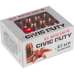 G2 Research G2r Civic Duty 45 Acp Ammo - 45 Acp 164gr Hollow Point 20/Box