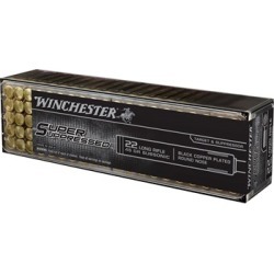 Winchester Super Suppressed 22 Long Rifle Ammo - 22 Long Rifle 45gr Copper Plated Round Nose 100/Box