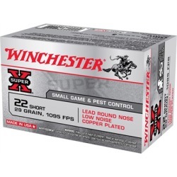 Winchester Super-X Ammo 22 Short 29gr Lead Round Nose - 22 Short 29gr Lead Round Nose 50/Box