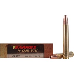 Barnes Vor-Tx Safari 458 Lott Ammo - 458 Lott 500gr Triple-Shock X Flat Base 20/Box