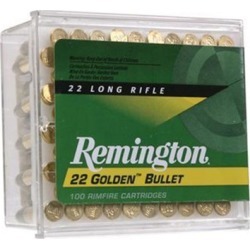 Remington Golden Bullet Ammo 22 Long Rifle 40gr Cprn - 22 Long Rifle 40gr Copper Plated Round Nose 100/Box