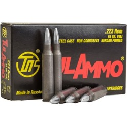 Tulammo Steel Case 223 Remington Ammo - 223 Remington 55gr Hollow Point 20/Box