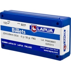 Lapua Fmj Bullets - 30 Caliber (0.308") 123gr Full Metal Jacket 1,000/Box
