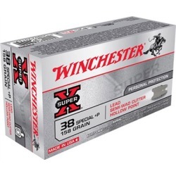 Winchester Super-X Ammo 38 Special +p 158gr Lswc - 38 Special +p 158gr Lead Semi-Wad Cutter 50/Box