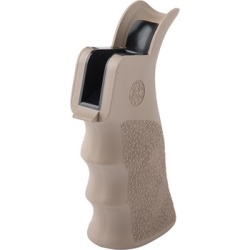 Hogue Ar-15 Overmolded Beavertail Grip - Overmolded Beavertail Grip Rubber Desert Tan