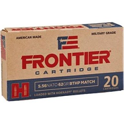 Hornady Frontier Ammo 5.56mm Nato 62gr Bthp Match - 5.56mm Nato 62gr Hollow Point Boat Tail 500/Case
