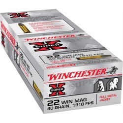 Winchester Super-X Ammo 22 Magnum (Wmr) 40gr Full Metal Jacket - 22 Magnum (Wmr) 40gr Full Metal Jacket 50/Box