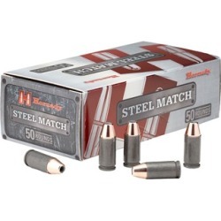 Hornady Steel Match Ammo 9mm Luger 125gr Hap - 9mm Luger 125gr Steel Case Hap 50/Box