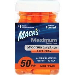 Mack's Shooters Maximum Protection Soft Foam Ear Plugs, 50-Pack