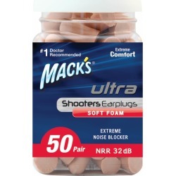 Mack's Shooters Ultra Soft Foam Ear Plugs, 50-Pack