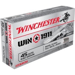 Winchester Win 1911 Handgun Ammo, .45 ACP, 230-gr, FMJ