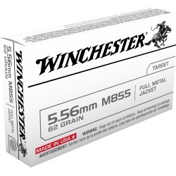 Winchester USA M855 Rifle Ammo, 5.56mm, 62-gr, FMJ