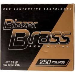 Blazer Brass Handgun Ammo Bulk Pack, .40 S & W, 180-gr, FMJ, 250 rounds