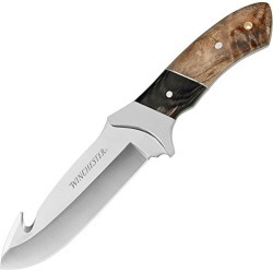 Winchester Knives Large Burl Wood Fixed Knife