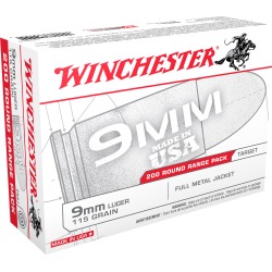 Winchester USA Handgun Ammo Range Pack, 9mm Luger, 115-gr, FMJ