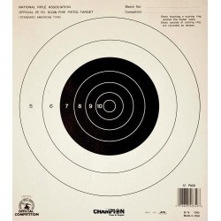 Champion Target 25 Yard Pistol Slow Fire Official NRA Targets, Paper, 12-Pack