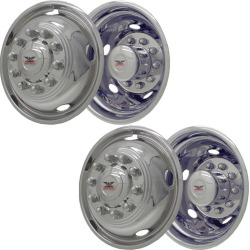 Stainless Steel Wheel Simulators & Covers, 19.5" 10-lug, Set of 4