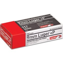 Aguila Centerfire Pistol Ammo, 9mm Luger, 117-gr, JHP