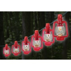 Red Lantern Lights, 10 Lights on 11' Cord