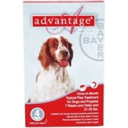 Advantage Dogs for Large Dogs 21-55lbs (Red) 12 + 2 Free Doses