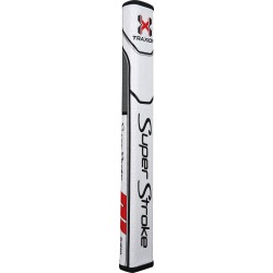 Superstroke Traxion Flatso 3.0 Putter Grips in White/Red/Grey
