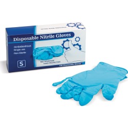 Nitrile Disposable Gloves, Small, Box of 100