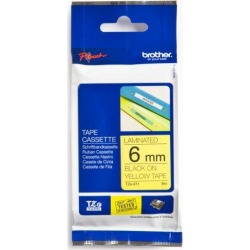 Brother P-touch TZe-611 (6mm x 8m) Black On Yellow Laminated Labelling Tape