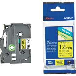 Brother P-touch TZe-631 (12mm x 8m) Black On Yellow Laminated Labelling Tape