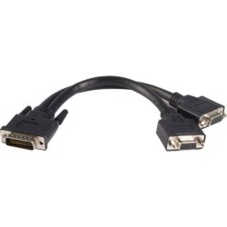 StarTech.com LFH 59 Male to Dual Female VGA DMS 59 Cable VGA cable DMS-59 (M) HD-15 (F) 20 cm