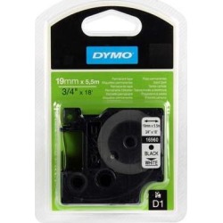 Newell D1 (19mm) Permanent Polyester Tape (Black on White)