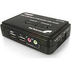 StarTech.com 2-Port Black USB KVM Switch Kit with Audio and Cables