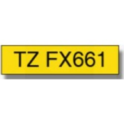 Brother P-touch TZe-FX661 (36mm x 8m) Black On Yellow Flexi Laminated Labelling Tape