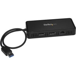 StarTech.com USB 3.0 Mini Docking Station with Dual Displayport and Ethernet (Black)