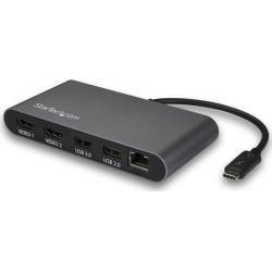 StarTech.com Dual 4K Monitor Mini Thunderbolt 3 Docking Station with HDMI (Black)