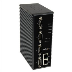 StarTech.com 4 Port Industrial RS-232 / 422 / 485 Serial to IP Ethernet Device Server - PoE-Powered - 2x 10/100Mbps Ports