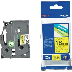 Brother P-touch TZe-641 (18mm x 8m) Black On Yellow Laminated Labelling Tape