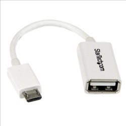 StarTech.com (5 inch) Micro USB to USB OTG Host Adaptor M/F (White)