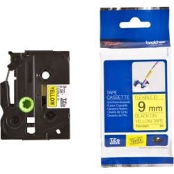 Brother P-touch TZe-FX621 (9mm x 8m) Black On Yellow Laminated Flexi Labelling Tape