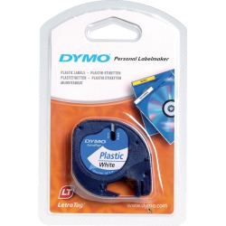 Newell LetraTAG (12mm) Plastic Tape (Black on White)