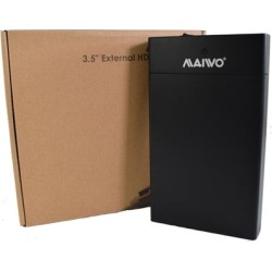 Maiwo USB 3.0 3.5" External Hard Drive Enclosure- Black - With Power Adapter