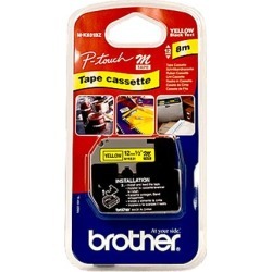 Brother P-touch M-K631BZ (12mm x 8m) Black On Yellow Plastic Labelling Tape