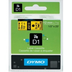 Dymo D1 (12mm) Gloss Tape (Black on Yellow)