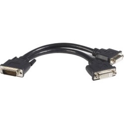 StarTech.com (0.2m) LFH 59 Male to Dual Female DVI I DMS 59 Cable DVI Cable Dual Link DMS-59 (M) DVI-I (F)
