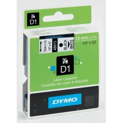 Newell D1 (12mm) Permanent Plastic Tape (Black on White) for Dymo Pocket Label Printers