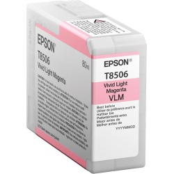 Epson T8506 (80ml) UltraChrome HD Vivid Light Magenta Ink Cartridge for SureColor SC-P800 Photo Printer