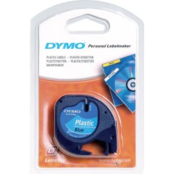 Newell LetraTAG (12mm) Plastic Tape (Black on Blue)