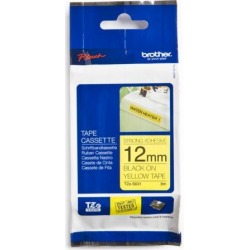 Brother P-touch TZe-S631 (12mm x 8m) Black On Yellow Strong Adhesive Laminated Labelling Tape